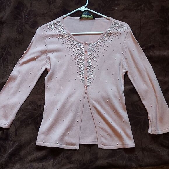 Christine Phillipe Tops - Adorable cashmere like sweater with pearls